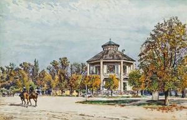 Lusthaus Im Wiener Prater Oil Painting by Ernst Graner