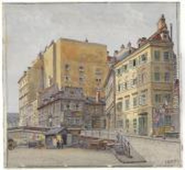 A View Of The Dreimaderlhaus In Vienna Oil Painting by Ernst Graner