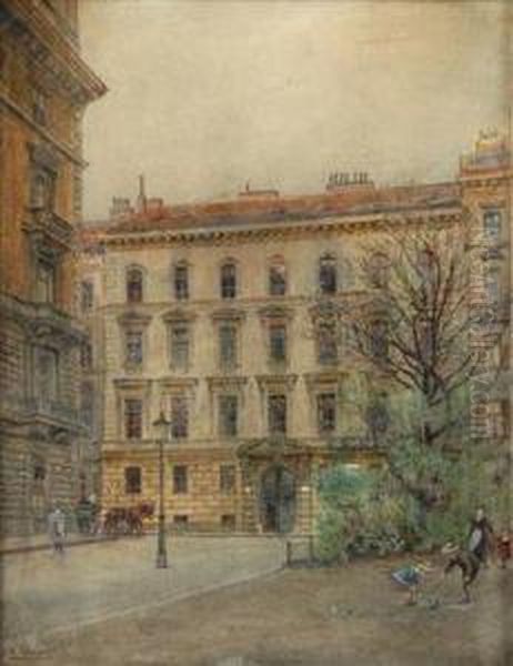 A House On Elisabethstrase 18 Oil Painting by Ernst Graner