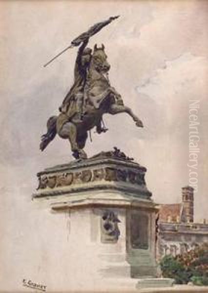 Denkmal Erzherzog Karl Auf Dem Heldenplatz Oil Painting by Ernst Graner