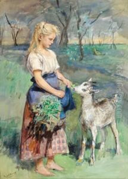 Blondes Madchen Oil Painting by Ernst Graner