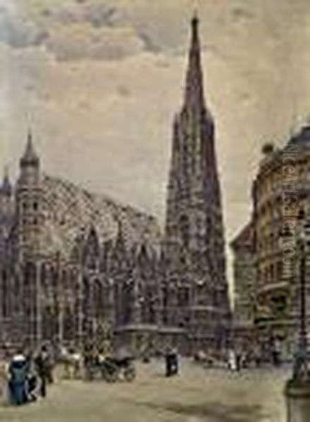 Der Wiener Stephansdom Oil Painting by Ernst Graner