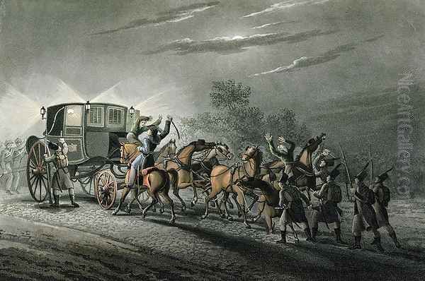 The Capture of Bonaparte's Carriage, Paper and Treasure by Major von Keller, Waterloo, 18th June 1815 Oil Painting by John Heaviside Clark