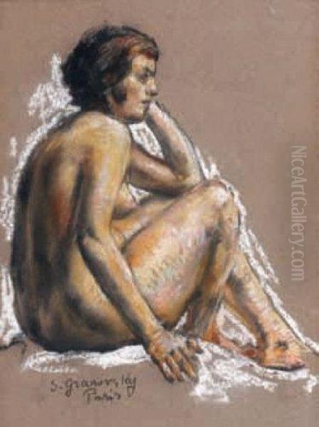 Jeune Femme Nue, Paris Oil Painting by Sam Granowsky