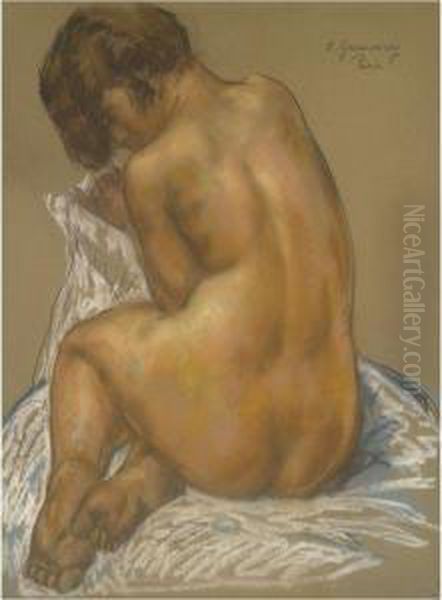 Seated Nude Oil Painting by Sam Granowsky