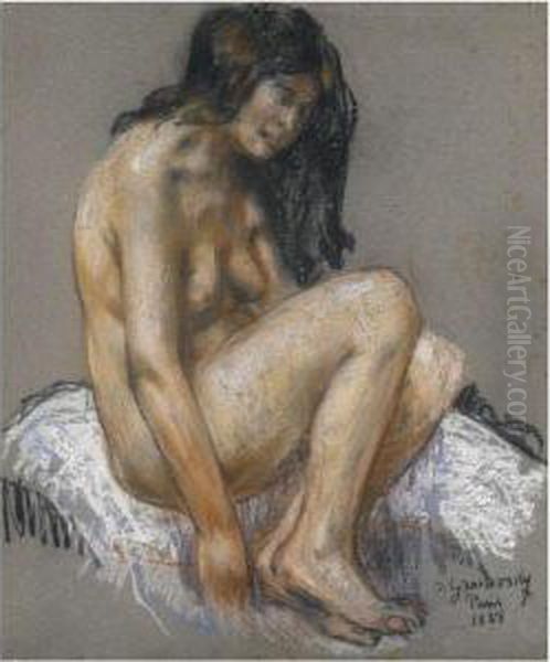 Seated Nude Oil Painting by Sam Granowsky