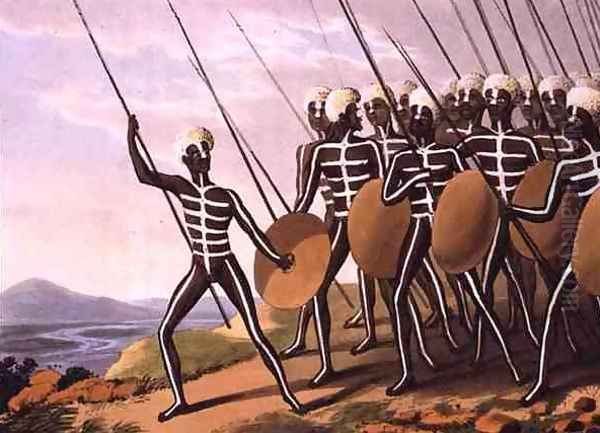 Warriors of New South Wales, 1813 Oil Painting by John Heaviside Clark