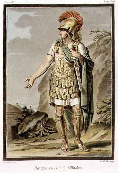 Achilles in Armour, costume for 'Iphigenia in Aulis', from Volume II of 'Research on the Costumes and Theatre of All Nations' Oil Painting by Philippe Chery