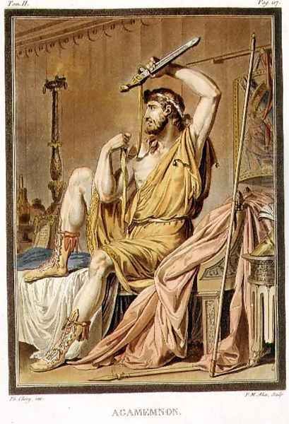 Agamemnon, costume for 'Iphigenia in Aulis', 'Research on the Costumes and Theatre of All Nations', 1802 Oil Painting by Philippe Chery