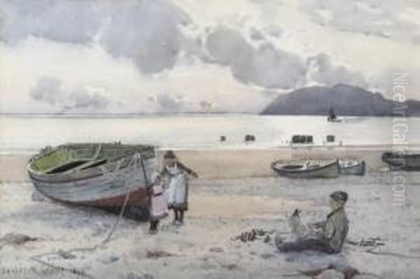 A Welcome Home (illustrated); And Cooking The Catch Oil Painting by Carleton Grant