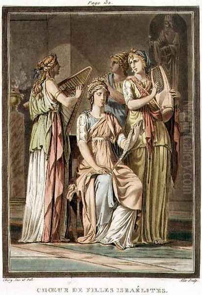 Chorus of Israelite Women, costumes for 'Esther', from Volume I of 'Research on the Costumes and Theatre of All Nations', Oil Painting by Philippe Chery