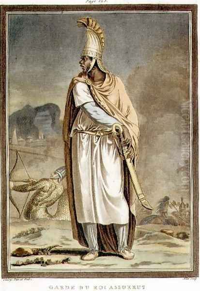 A Guard of King Ahasuerus, costume for 'Esther', from Volume I of 'Research on the Costumes and Theatre of All Nations', Oil Painting by Philippe Chery