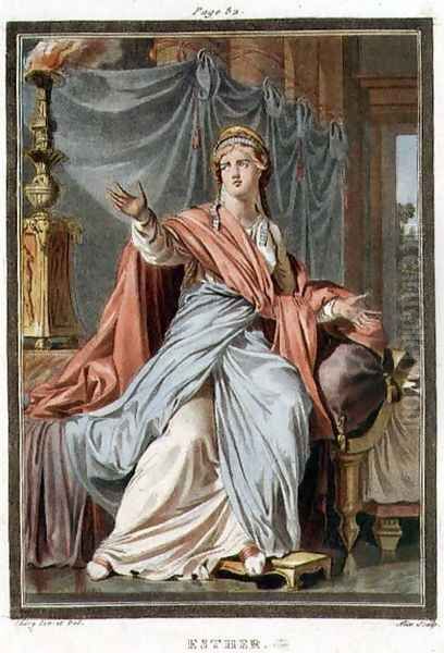 Esther, costume for 'Esther', from Volume I of 'Research on the Costumes and Theatre of All Nations', Oil Painting by Philippe Chery