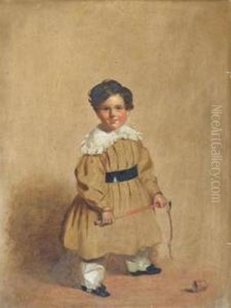 Portrait Of A Boy With A Whip And Top Oil Painting by Sir Francis Grant