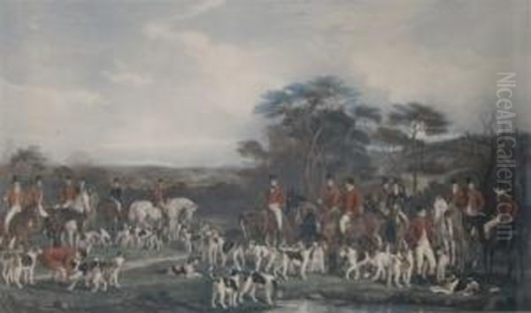 Sir Richard Sutton And The Quorn Hounds (by Frederick Bromley) Oil Painting by Sir Francis Grant