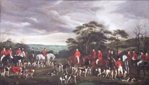 Sir Richard Sutton With The Quorn Hounds Oil Painting by Sir Francis Grant