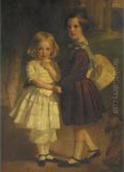 Durham Sisters Oil Painting by Sir Francis Grant