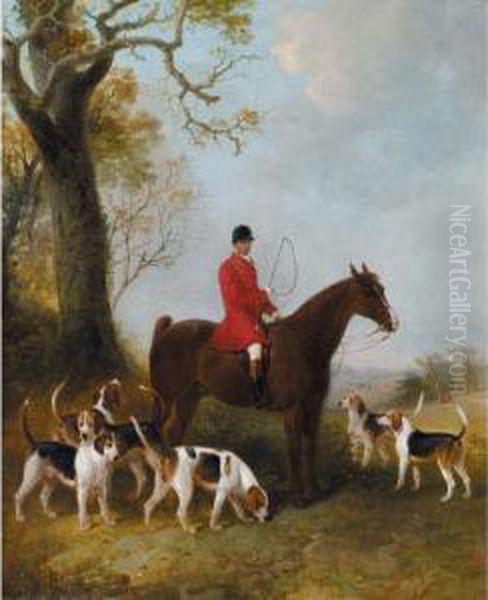 A Huntsman And His Hounds Oil Painting by Sir Francis Grant