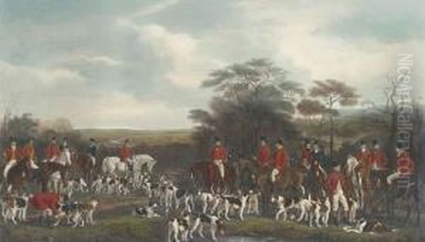 Sir Richard Sutton And The Quorn Hounds Oil Painting by Sir Francis Grant