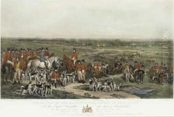 The Meeting Of Her Majesty's 
Stag Hounds: Two Plates; And The Oldberkshire Hunt; And Mr. William Long
 On Bertha By Other Hands Oil Painting by Sir Francis Grant