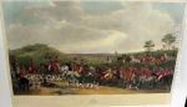 The Meet At Melton And The Meeting Of Her Majesty's Stag Hounds Oil Painting by Sir Francis Grant