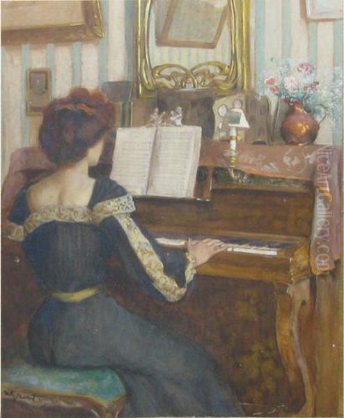 Pianista Oil Painting by Nicolae Grant