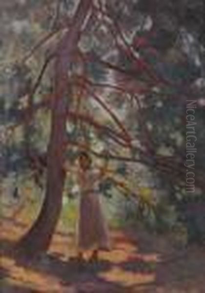 In The Forest Oil Painting by Nicolae Grant