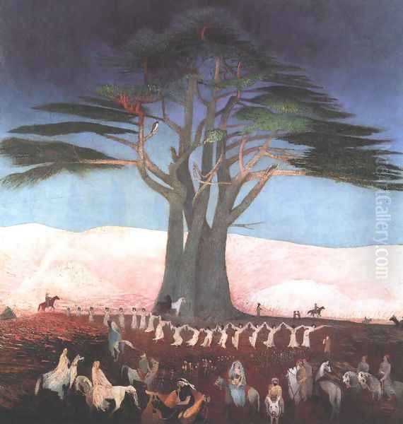 Pilgrimage to the Cedars of Lebanon 1907 Oil Painting by Tivadar Kosztka Csontvary