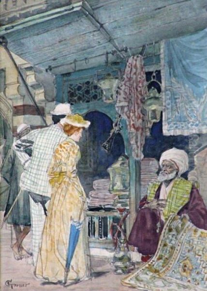 Souk Au Caire Oil Painting by Franz Grassel