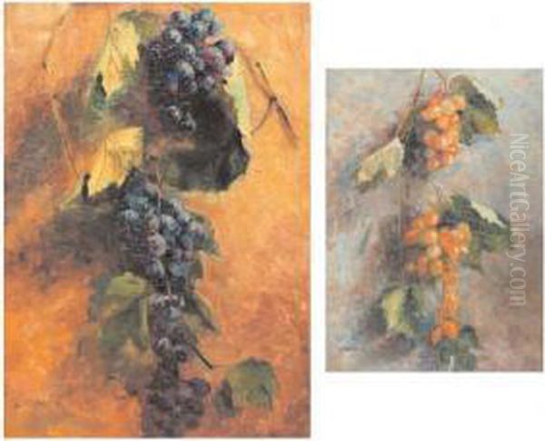 Coppia Nature Morte Con Uva Oil Painting by Giuseppe Grassis