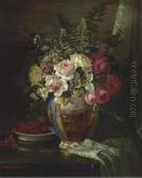 Still Life With Roses Oil Painting by Abbott Fuller Graves