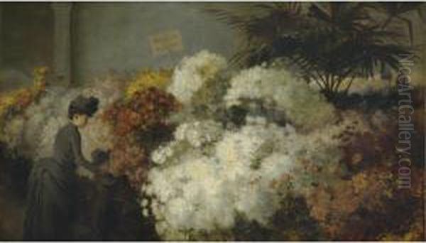 The Chrysanthemum Show Oil Painting by Abbott Fuller Graves