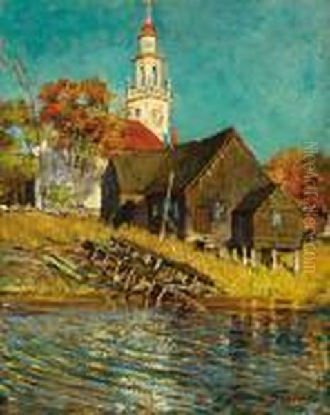 Church, Kennebunkport, Maine Oil Painting by Abbott Fuller Graves