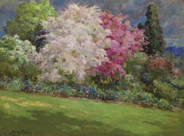 Spring Garden, Kennebunkport Oil Painting by Abbott Fuller Graves