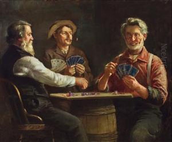 A Hand Of Poker Oil Painting by Abbott Fuller Graves