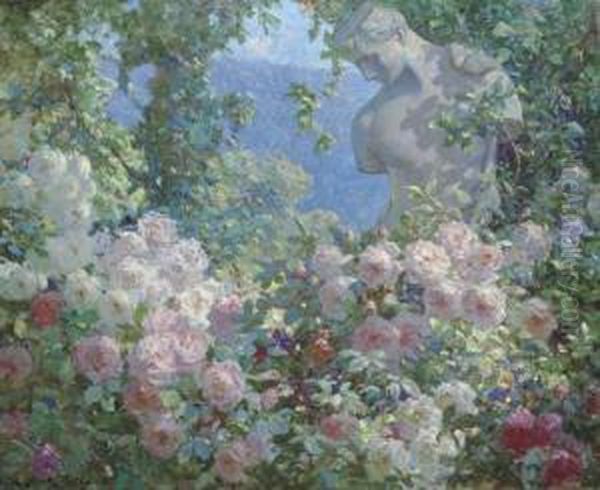 Psyche In The Garden Oil Painting by Abbott Fuller Graves