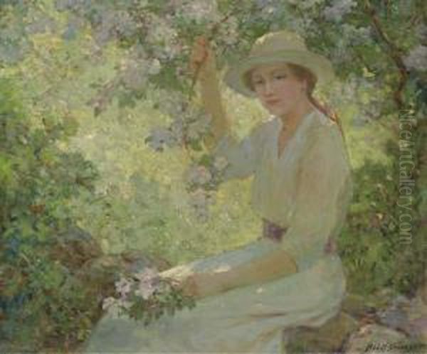 Apple Blossoms Oil Painting by Abbott Fuller Graves