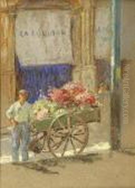 The Flower Seller Oil Painting by Abbott Fuller Graves