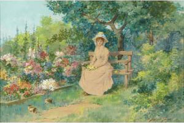 End Of The Garden Oil Painting by Abbott Fuller Graves