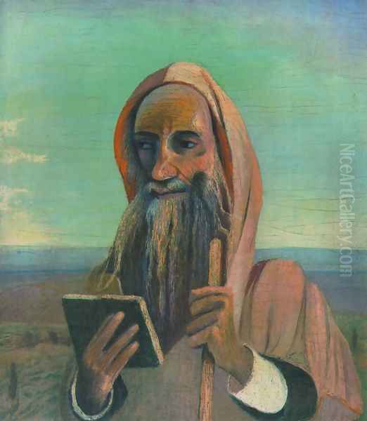 Marokkoi tanito, 1908 Oil Painting by Tivadar Kosztka Csontvary