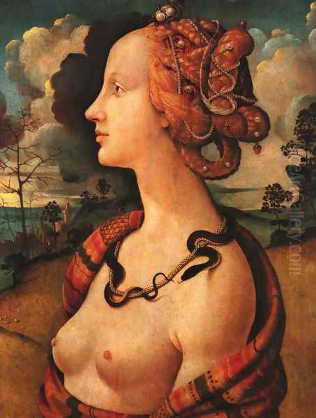 Portrait of Simonetta Vespucci c. 1480 Oil Painting by Piero Di Cosimo