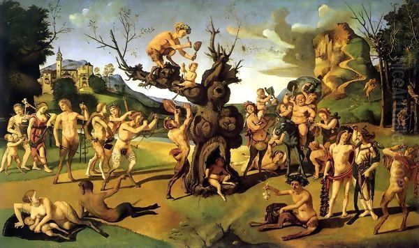 The Discovery of Honey c. 1505-1510 Oil Painting by Piero Di Cosimo