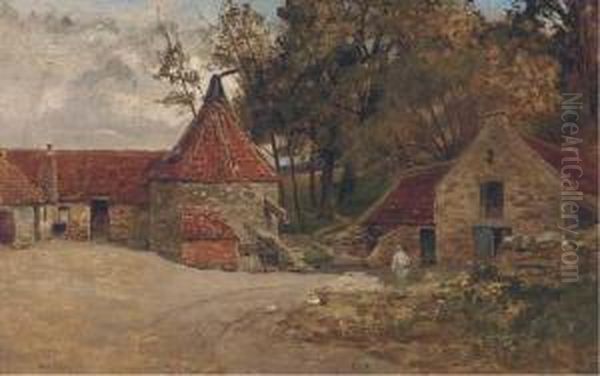 The Farmyard Oil Painting by George Gray