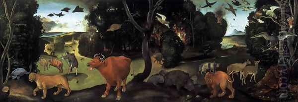 Forest Fire c. 1500 Oil Painting by Piero Di Cosimo