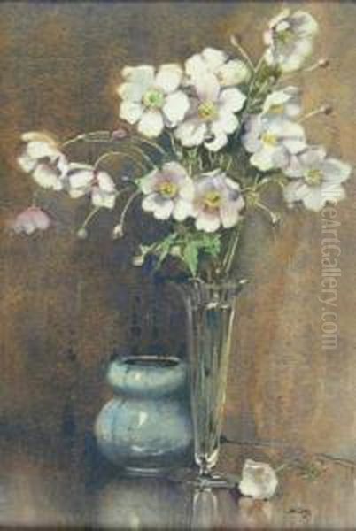 Japanese Poppies Oil Painting by James Gray