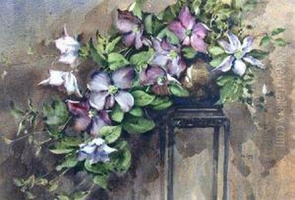 Clematis Oil Painting by James Gray