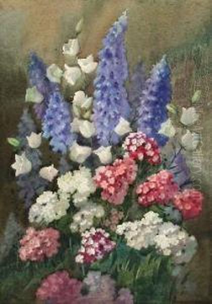 July Flowers Oil Painting by James Gray