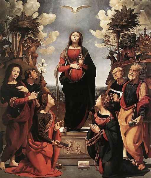 Immaculate Conception with Saints c. 1505 Oil Painting by Piero Di Cosimo