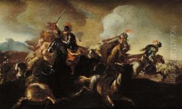 Battaglia Con Cavalieri Oil Painting by Ciccio Graziani