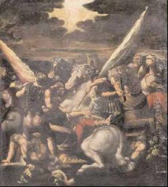 Battaglia Oil Painting by Graziani Francesco E Pietro